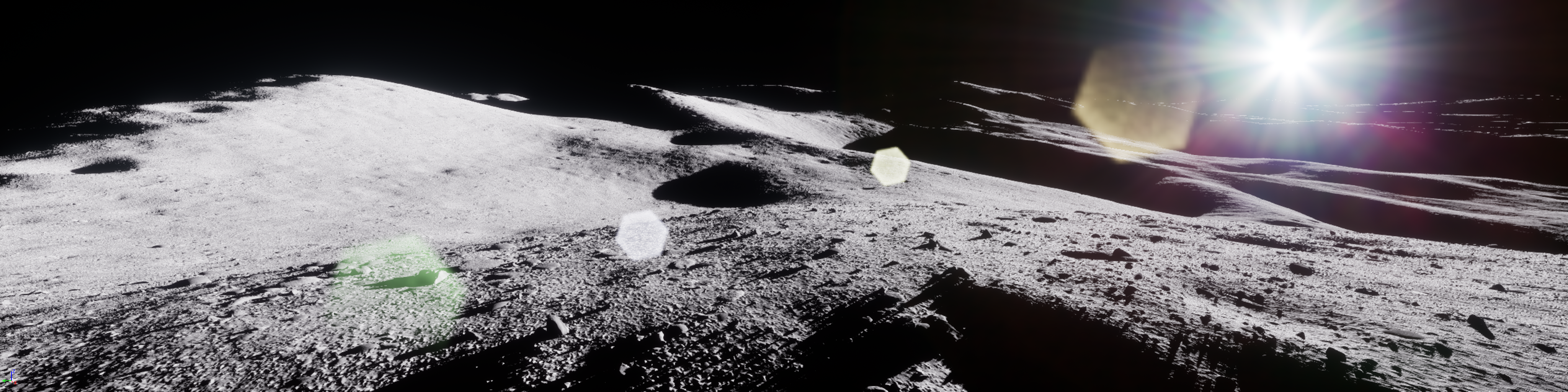 Moon surface simulation with artificial details