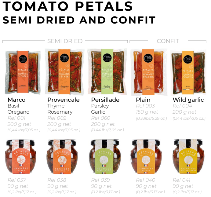 Tomato petals delicatessen range