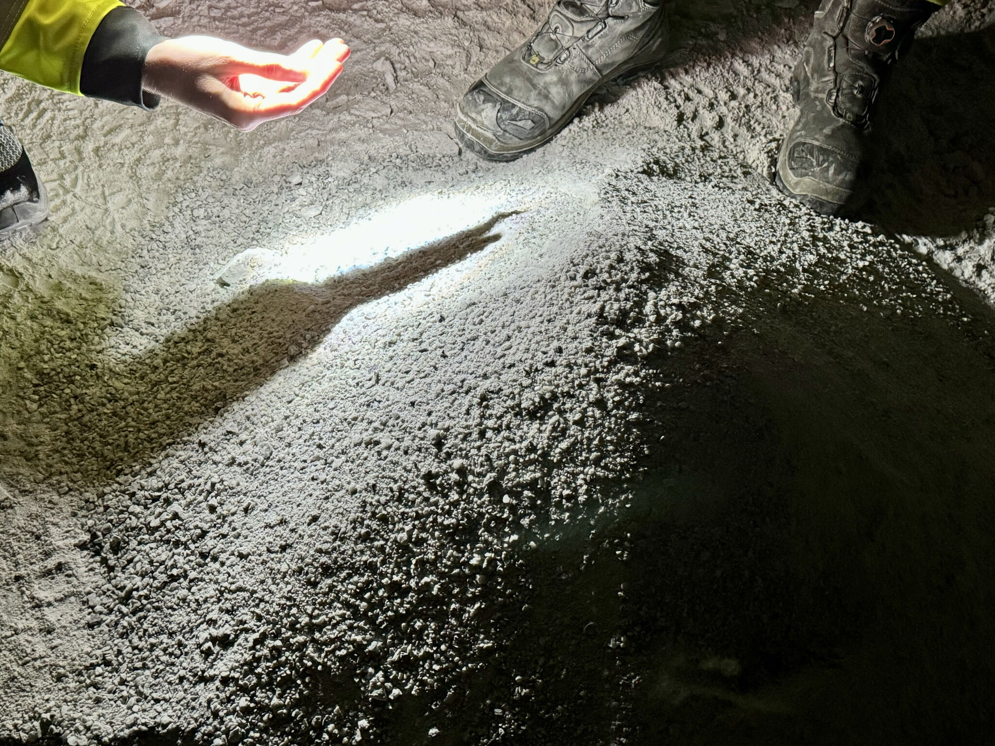 Feedstock collection in Norwegian mine (Gudvangen Stein)