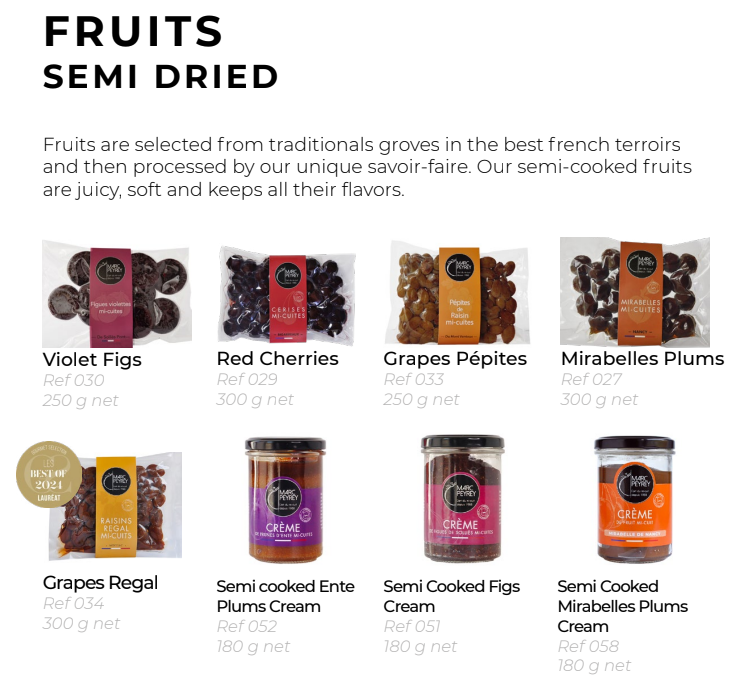 Semi-dried fruits range