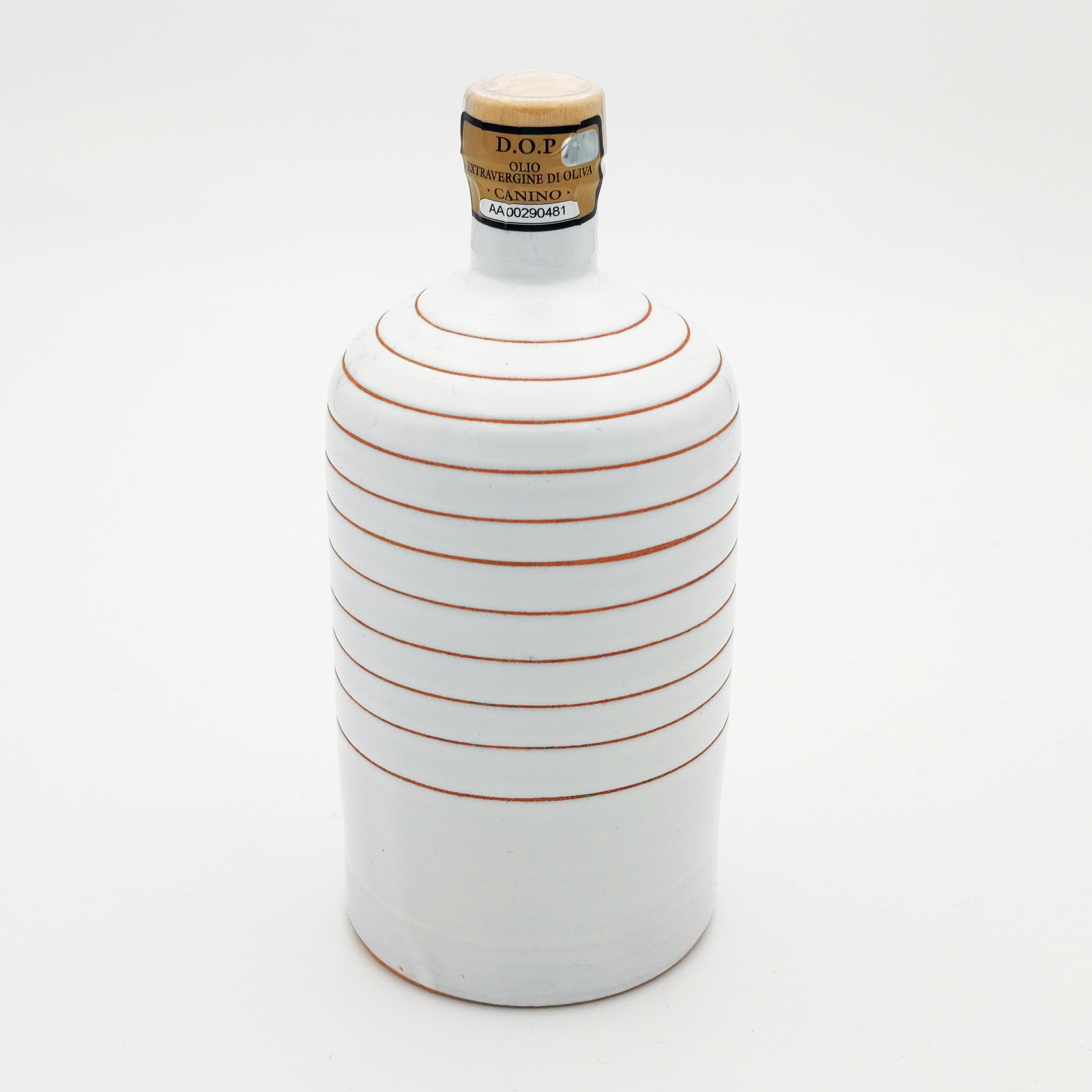 Hand-made and hand-painted ceramic bottle by  Italian master potters.