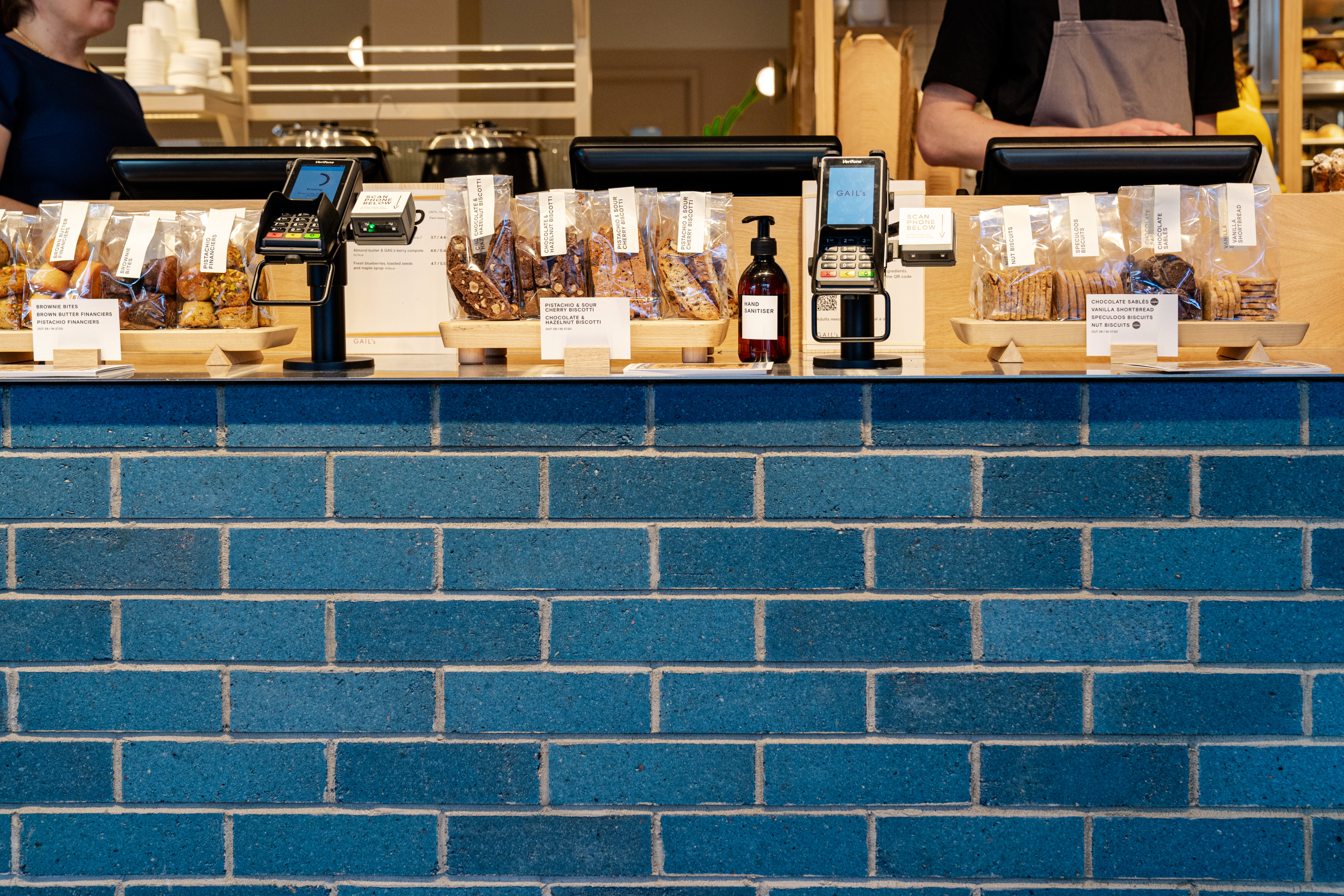 K-SLIP in Gullane Cyan at Gail's Bakery, Weybridge, design by Holland Harvey