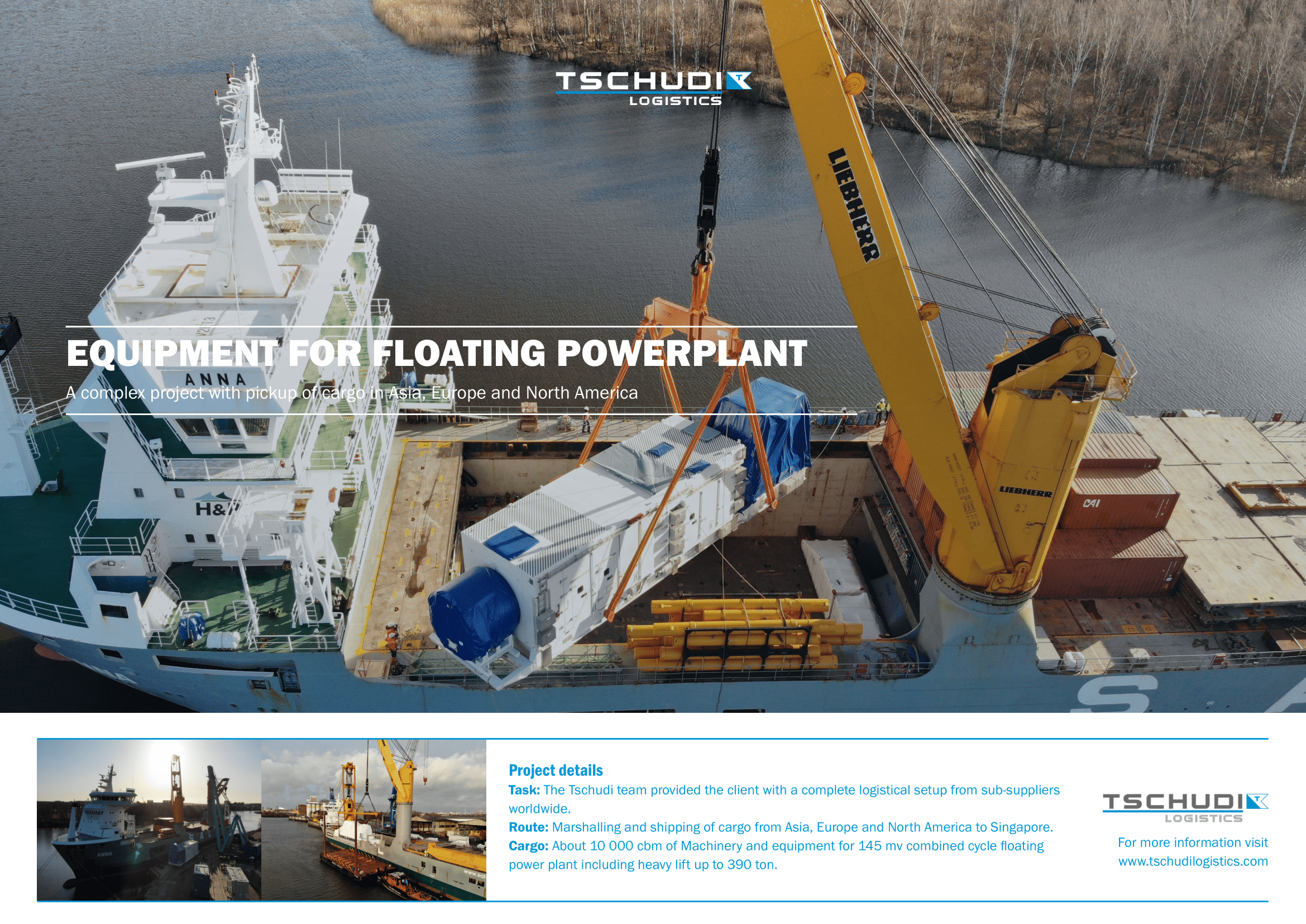 Eqiupment for floating power plant transport