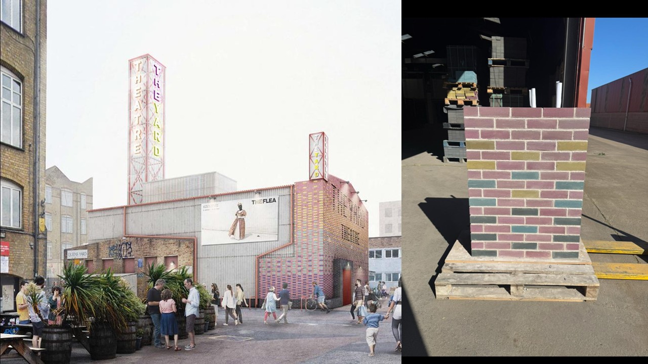 Multi-coloured K-BRIQs at The Yard Theatre, East London by Takero Shimazaki Architects