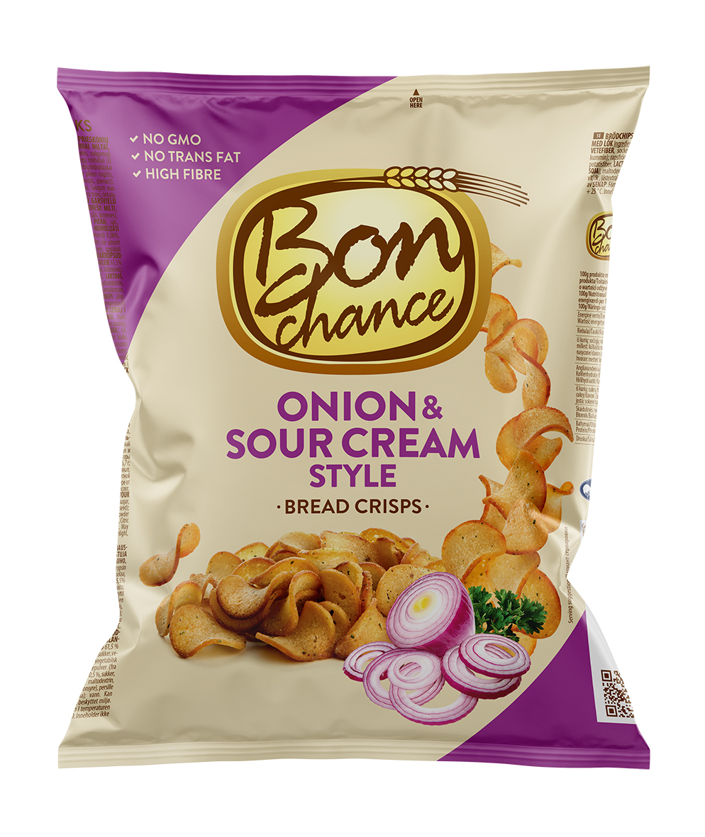 Bread crisps with sour cream and onion