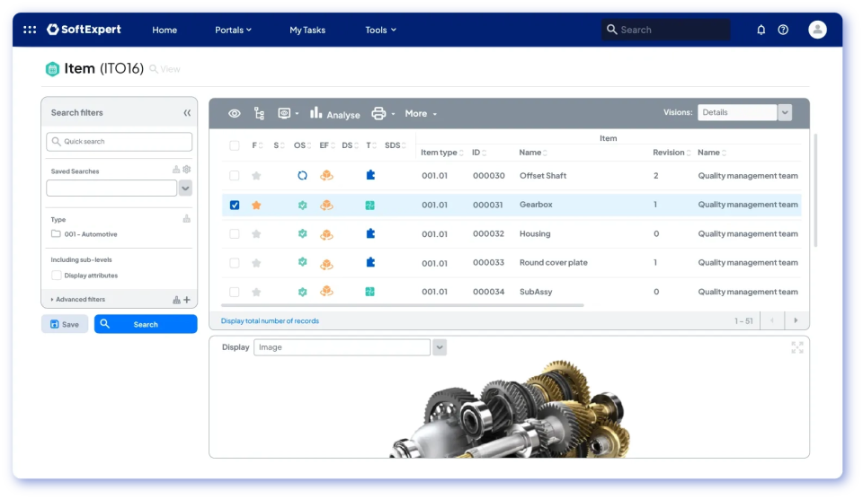 Item description PLM Softexpert
