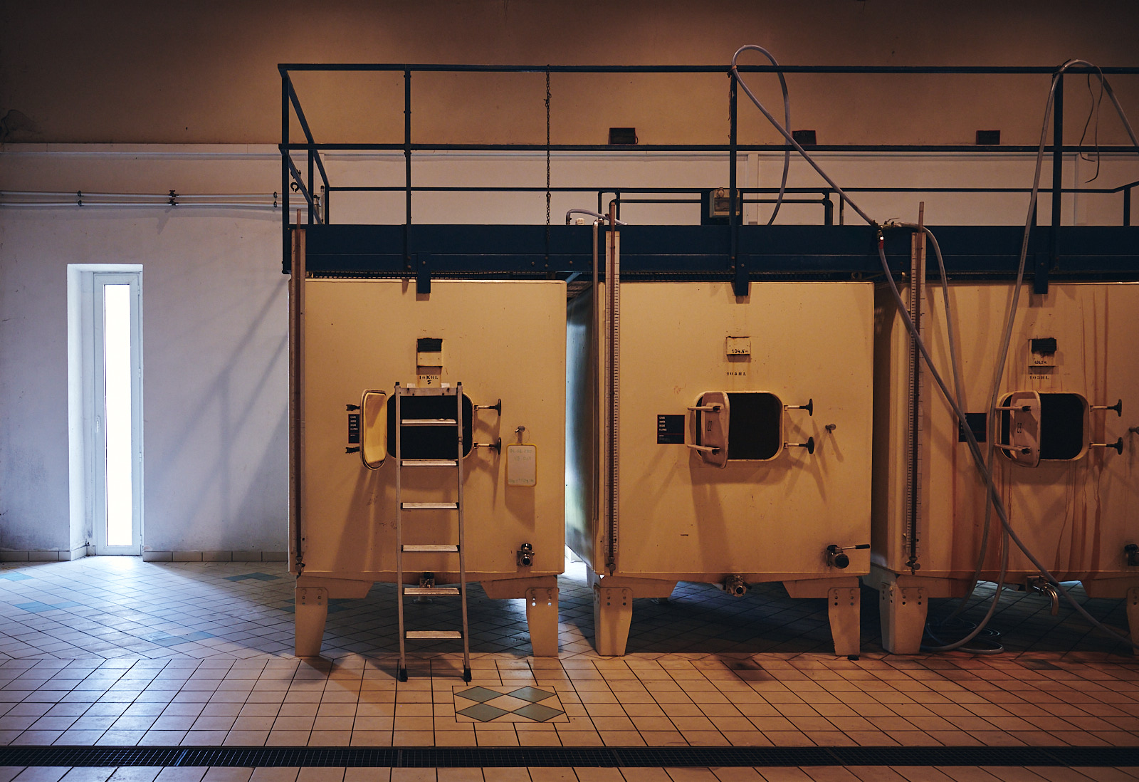 vat-room with ciment tanks
