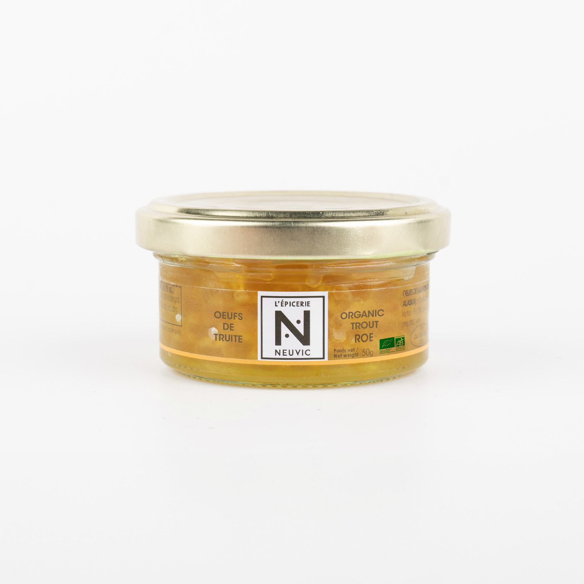 Organic Trout Roe 50gr Glass Jar