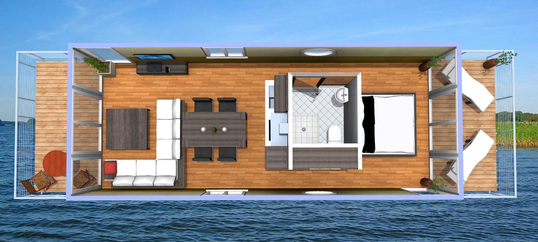 Tiny house-ship 100% on own solar energy