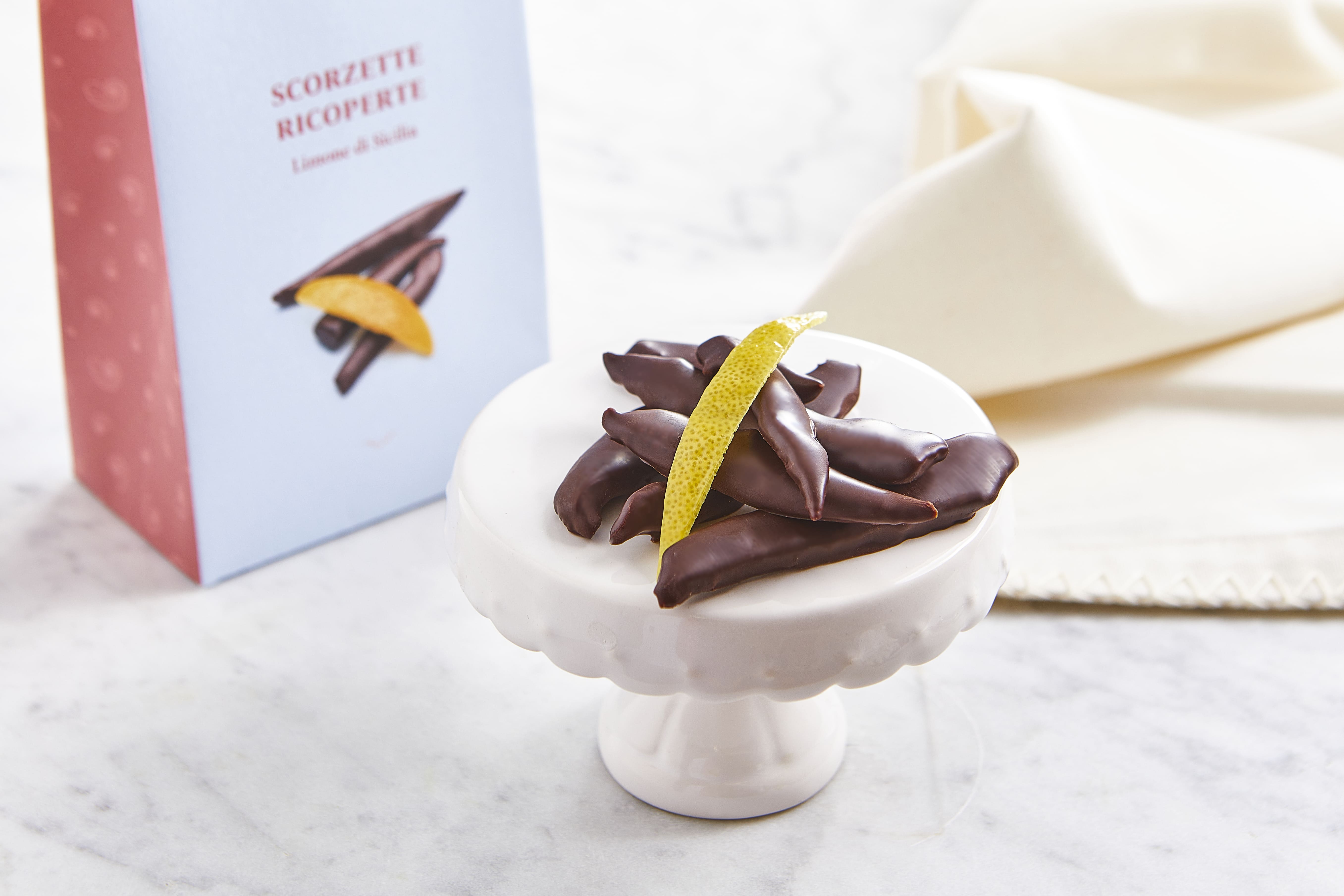 Dark chocolate-covered Sicilian Lemon Rinds