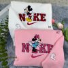 Disney Mickey And Minnie Mouse Couple Nike Embroidered Sweatshirt