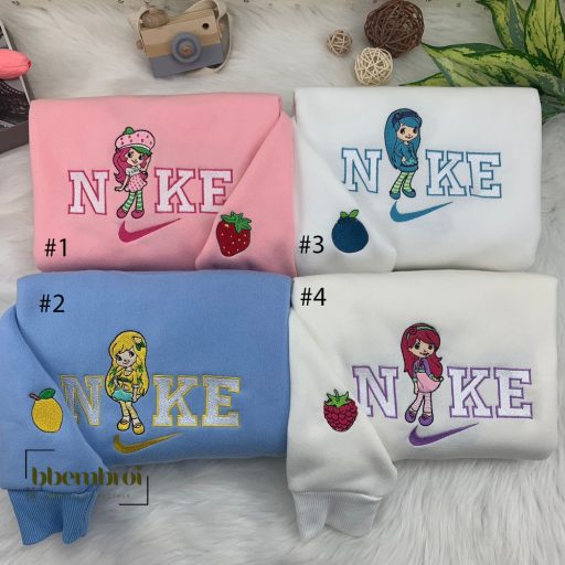 Strawberry Shortcake Nike Embroidered Sweatshirt, Lemon Meringue, Blueberry Muffin, Raspberry Torte