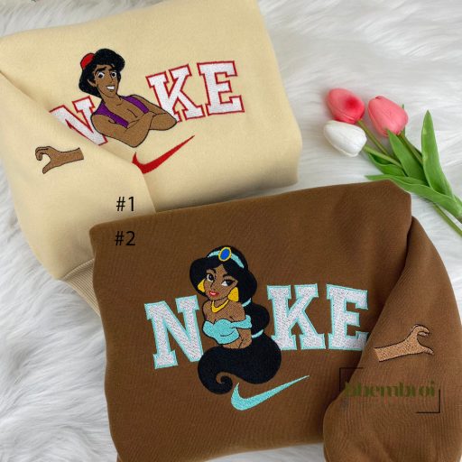 Jasmine and Aladdin Nike Embroidered Sweatshirt, Jasmine Disney