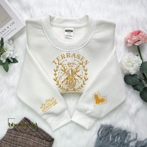 Terrasen Home Of Stag Embroidered Sweatshirt, Fireheart Embroidery, Throne of Glass Book TShirt, To Whatever End Embroidery, Book Lover Gift, BookTok