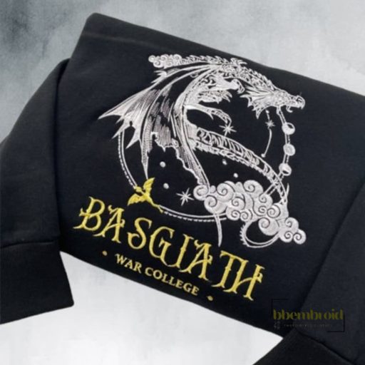 Basgiath Dragon Embroidered Sweatshirt, Fourth Wing Embroidered Hoodie, Gifts For Book Lovers, Bookish Gift, Booktok Gift