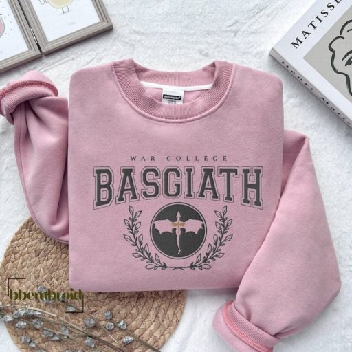 Basgiath War College Embroidered Sweatshirt, Fourth Wing Embroidered Hoodie, Dragon Rider, Violet Sorrengail, Bookish Shirt