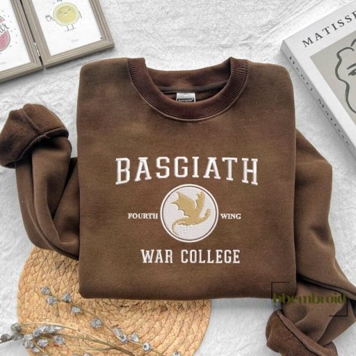 Basgiath War College Embroidered Sweatshirt, Fourth Wing Embroidered TShirt, Dragon Rider, Rebecca Yorros, Violet Sorrengail, Bookish Shirt