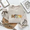 Bluey Mom Embroidered Sweatshirt, Custom Funny Dog Mom Embroidered Hoodie With children's names Gift For Mother's Day