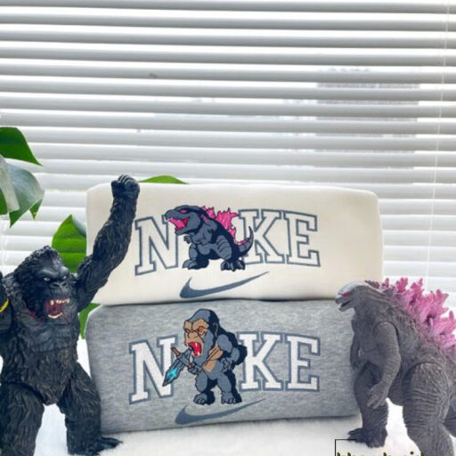 Couple Godzilla and Kong Embroidered Shirt