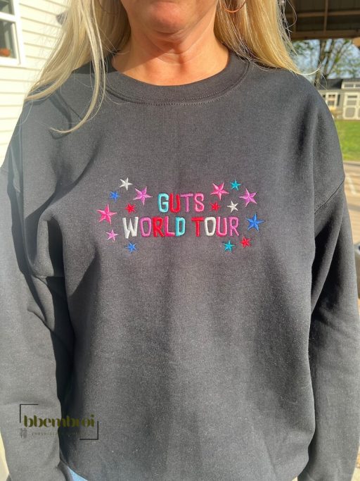 Custom GUTS World Tour Embroidered Sweatshirt, Olivia Rodrigo Concert Tour 2024