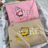 Cute Couple Patrick Star and Spongebob Embroidered Sweatshirt, Nike Collection