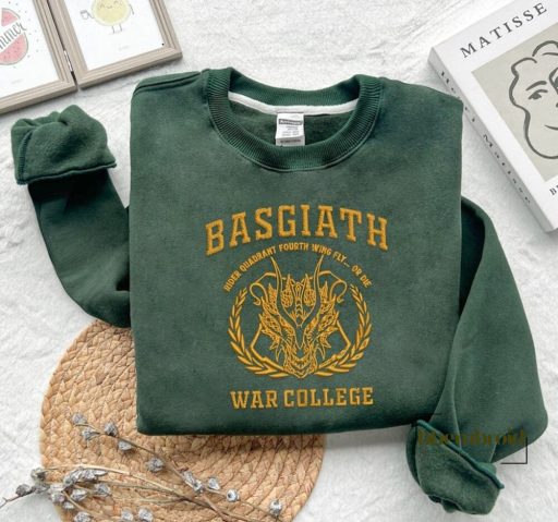 EMBROIDERED Basgiath War College Sweatshirt, Fourth Wing Shirt, Dragon Rider, Rebecca Yorros, Violet Sorrengail, Bookish Shirt