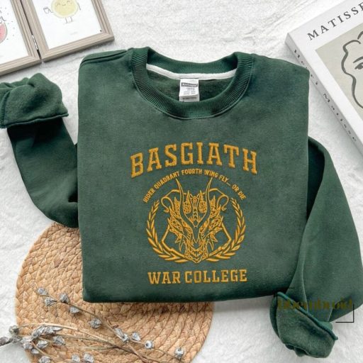 EMBROIDERED Basgiath War College Sweatshirt, Fourth Wing Shirt, Dragon Rider, Rebecca Yorros, Violet Sorrengail, Bookish Shirt