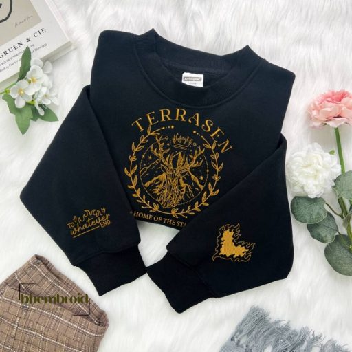 Terrasen Home Of Stag Embroidered Sweatshirt, Fireheart Embroidery, Throne of Glass Book TShirt, To Whatever End Embroidery, Book Lover Gift, BookTok