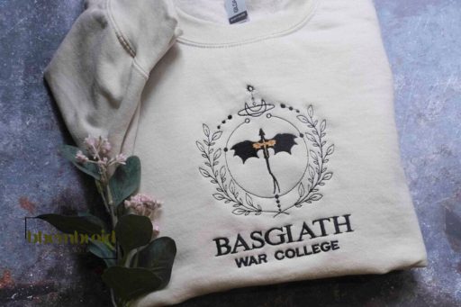 Embroidered Basgiath War College Sweatshirt, Embroidered Fourth Wing Shirt, Bookish Shirt, Fantasy Reader gift, Dragon Rider,Riders Quadrant