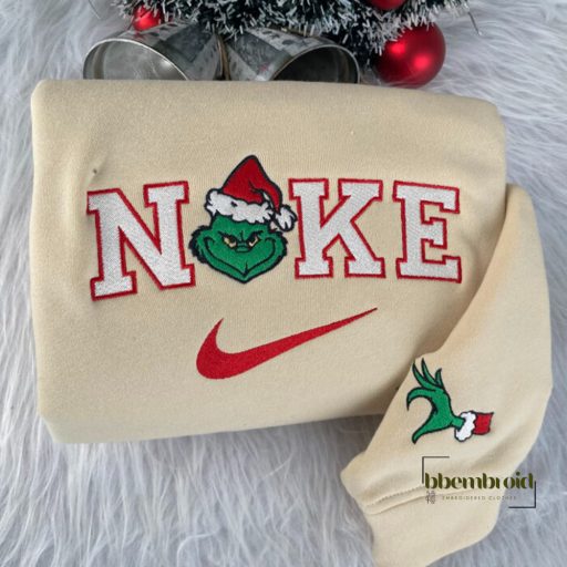 Grinch Embroidered Shirt, Christmas Gift For Couple