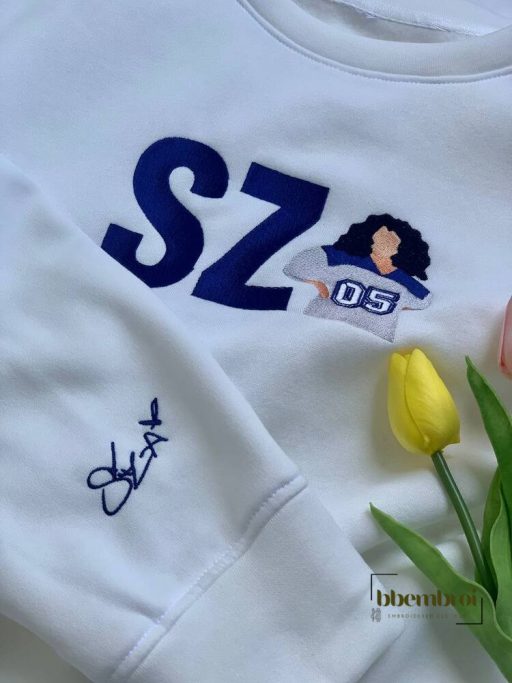 SZA Embroidered Sweatshirt, Trendy Embroidered
