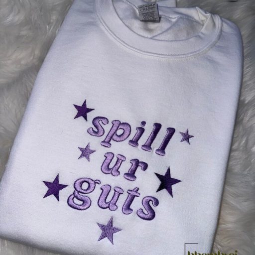 Spill Ur Guts Embroidered Sweatshirt, Olivia Rodrigo