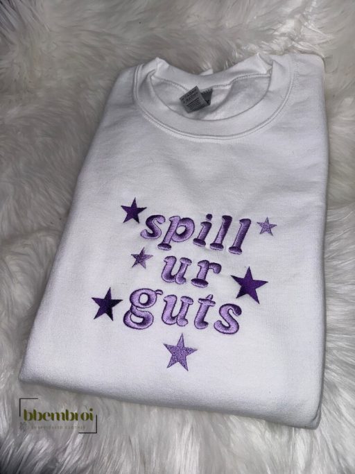 Spill Ur Guts Embroidered Sweatshirt, Olivia Rodrigo
