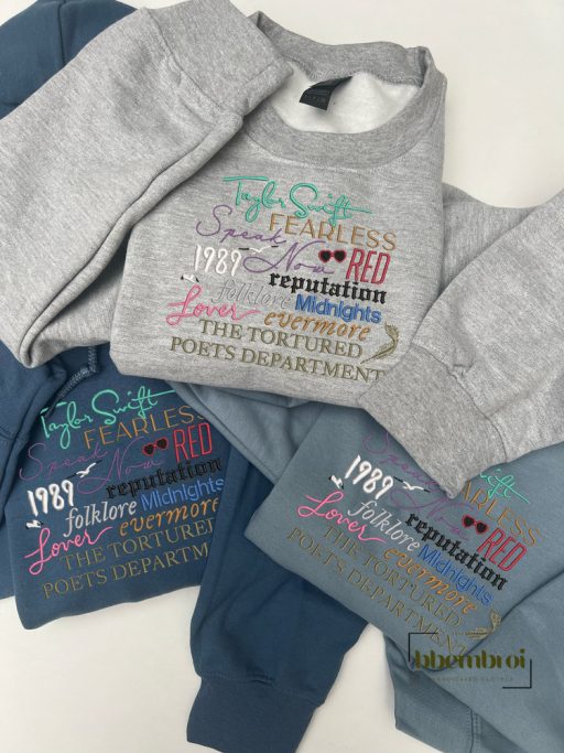 Taylor Swift Albums Embroidered Hoodie, Gift For Fans