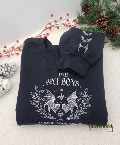 The Bat Boys Embroidered Sweatshirt, Acotar Bookish Embroidered Hoodie Gifts For Book Lovers, A Court of Thorn and Roses Court
