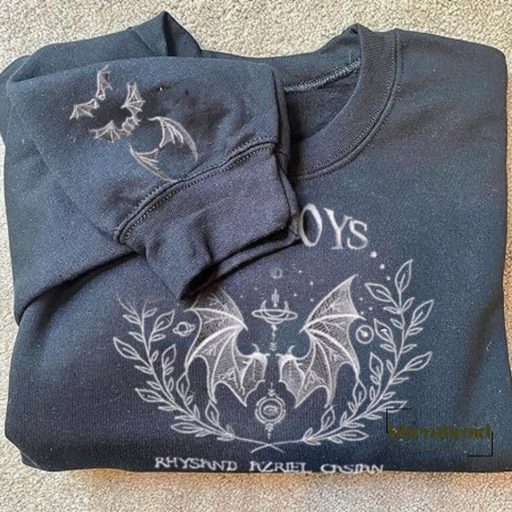 The Bat Boys Embroidered Sweatshirt, Acotar Bookish Embroidered Hoodie Gifts For Book Lovers, A Court of Thorn and Roses Court