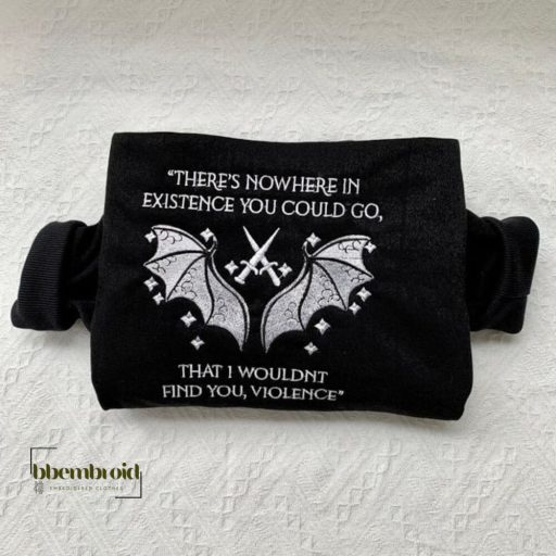Fourth Wing Basgiath Embroidered Sweatshirt Gifts For Book Lovers, Fourth Wing Embroidered Hoodie, Dragon Rider