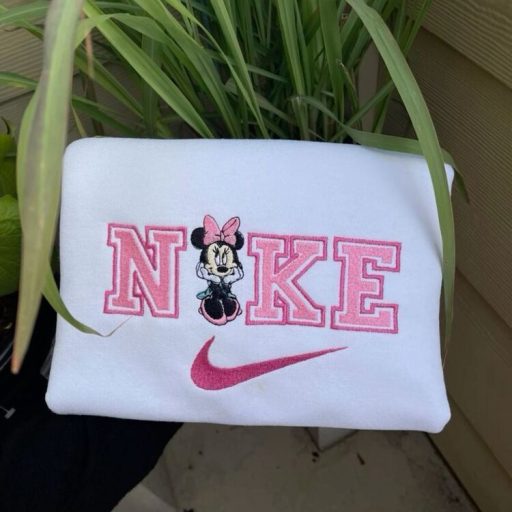 Cute Minnie Mouse Nike Embroidered Sweatershirt, Mickey Disney Nike Embroidered Sweatershirt, Basic Nike Embroidered Sweatershirt,