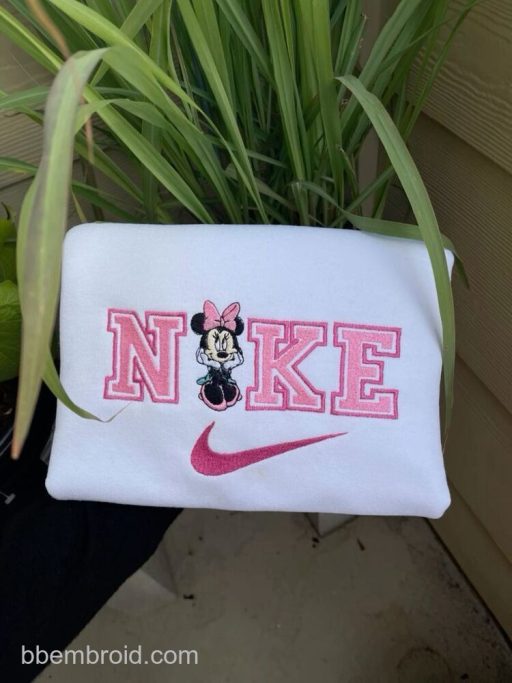 Cute Minnie Mouse Nike Embroidered Sweatershirt, Mickey Disney Nike Embroidered Sweatershirt, Basic Nike Embroidered Sweatershirt,