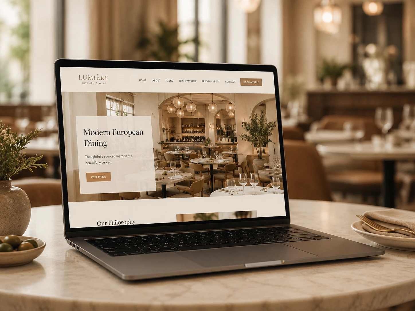 upscale and luxury restaurant website design