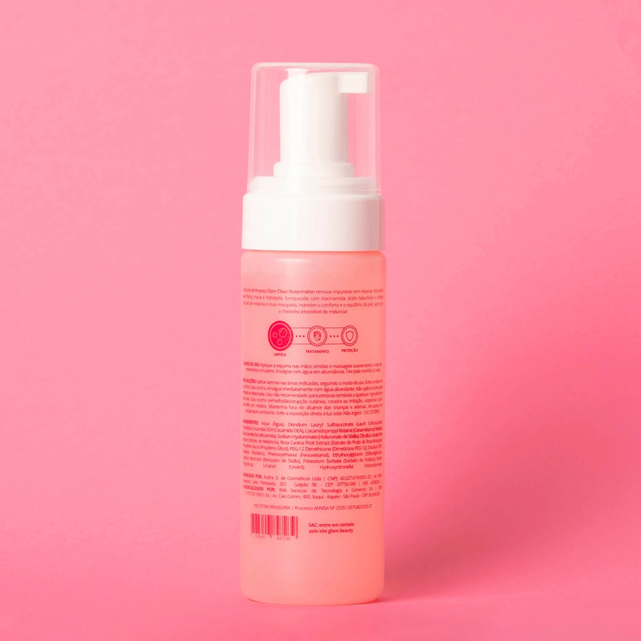 Espuma de Limpeza Glam Clean Watermelon Glam Beauty 150ml – miniatura 7