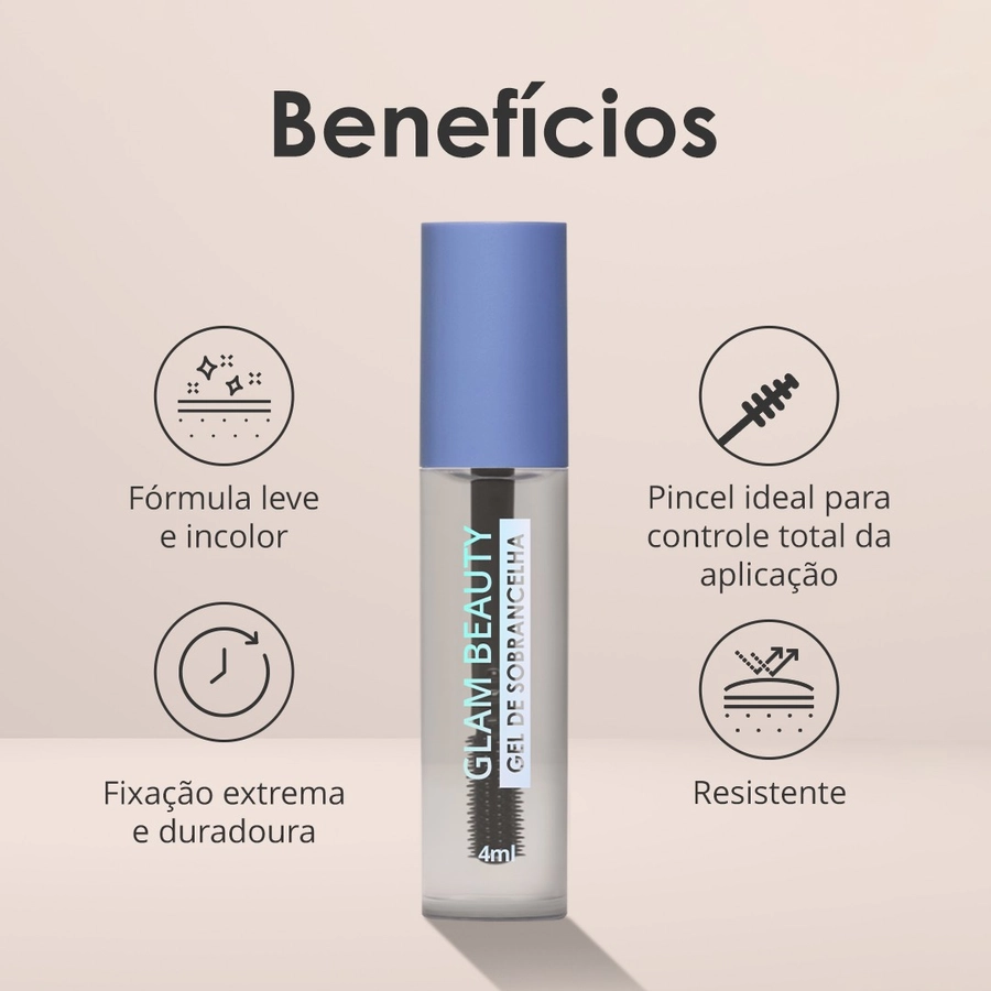 Gel de Sobrancelha Transparente Glam Beauty – miniatura 3