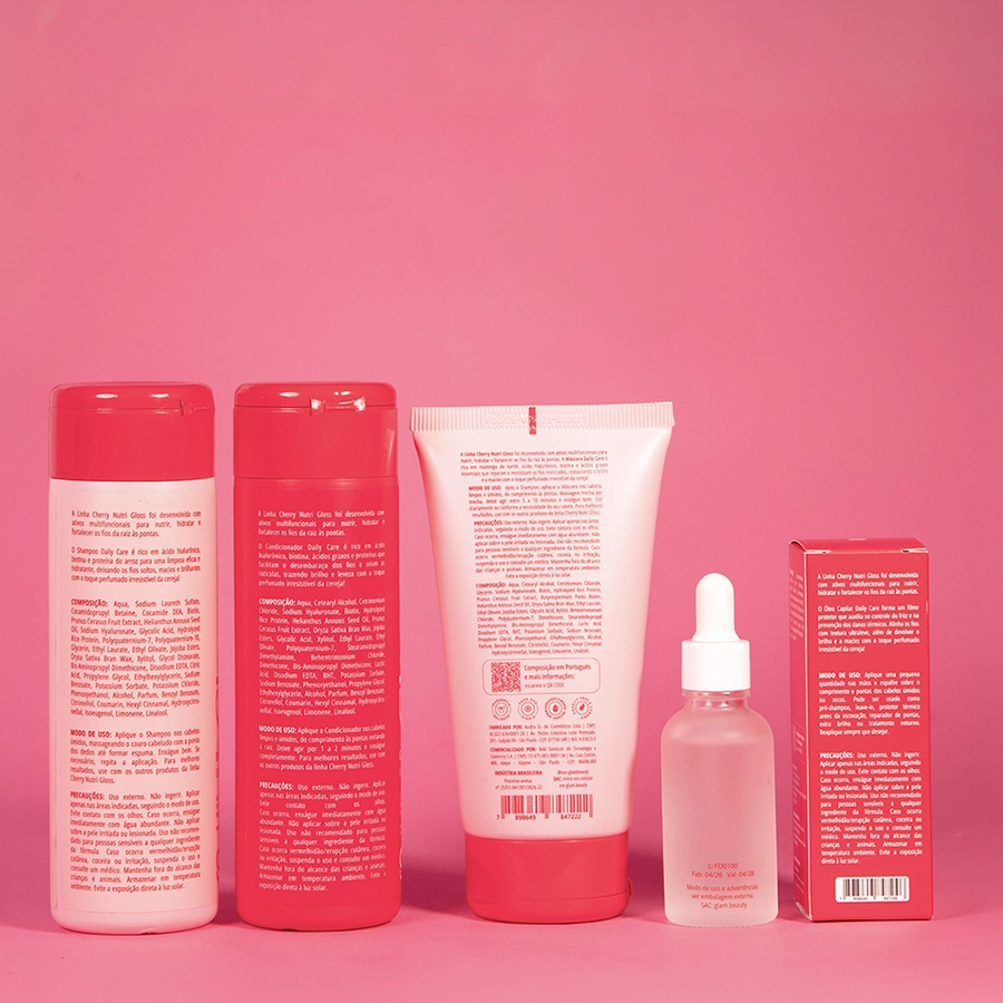Kit Ritual Capilar Cherry Nutri Gloss Glam Beauty – miniatura 4