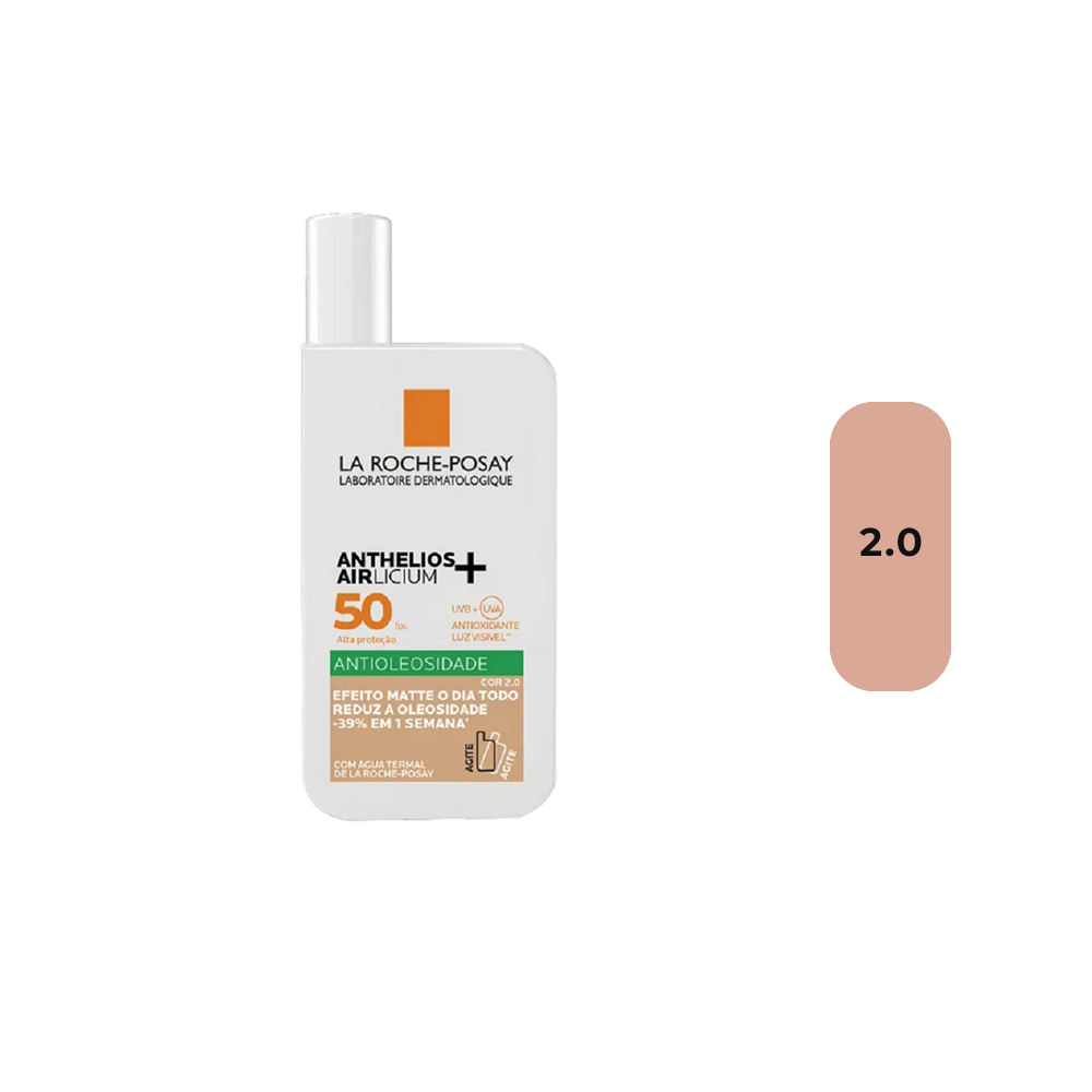 Protetor Solar Facial La Roche-Posay Anthelios Airlicium Fluido Antioleosidade Com Cor FPS50 40ml – miniatura 3