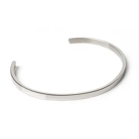 Bracelete de Aço Prata Key Design Cuff Slim – miniatura 1
