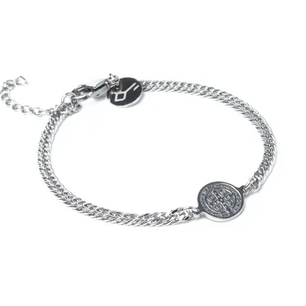 Pulseira de Aço Prata Key Design Amuleto – miniatura 1