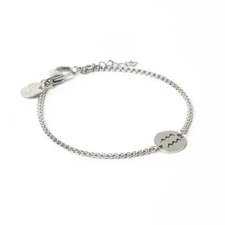 Pulseira de Aço Prata Key Design Signo Aquário – miniatura 1