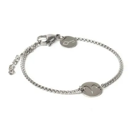 Pulseira de Aço Prata Key Design Signo Áries – miniatura 1