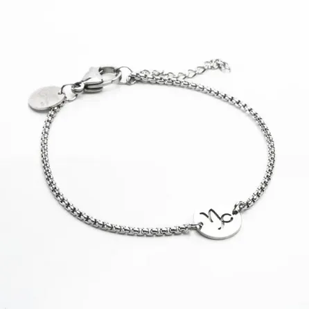 Pulseira de Aço Prata Key Design Signo Capricórnio – miniatura 1