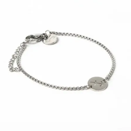 Pulseira de Aço Prata Key Design Signo Sagitário – miniatura 1